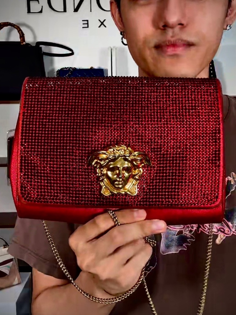 Versace Medusa Crystal Crossbody